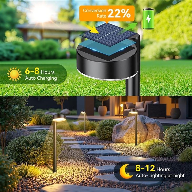 12 Brighter LED Solar Pathway Lights Outdoor best